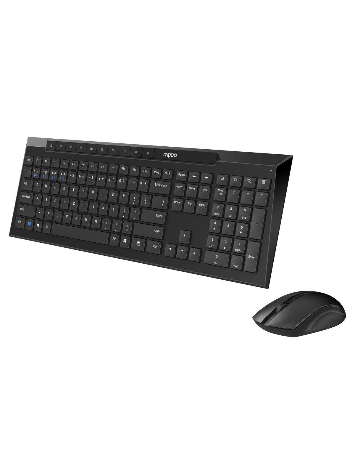 Rapoo 8210M Multi-Mode Wireless Keyboard & Mouse Combo, Bluetooth + 2.4 GHz - Black - view 3