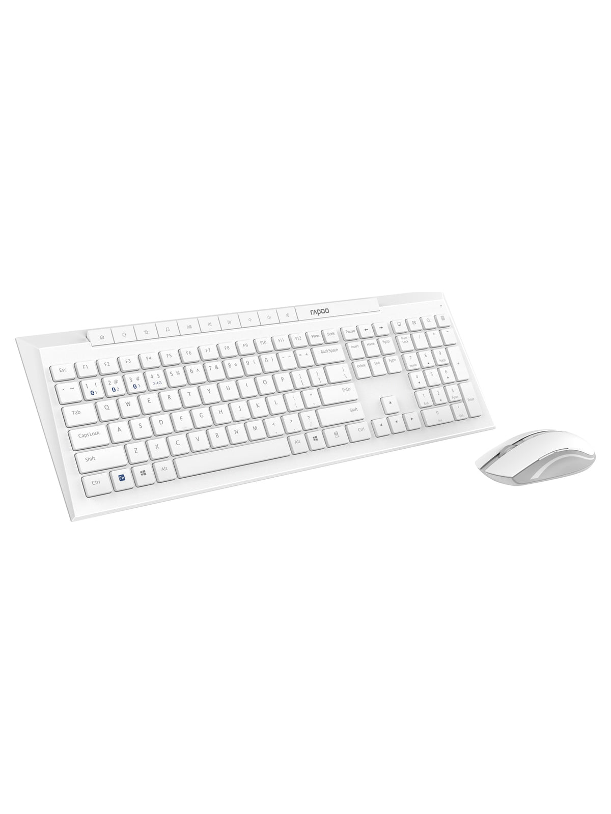 Rapoo 8210M Multi-Mode Wireless Keyboard & Mouse Combo, Bluetooth + 2.4 GHz - White - view 5