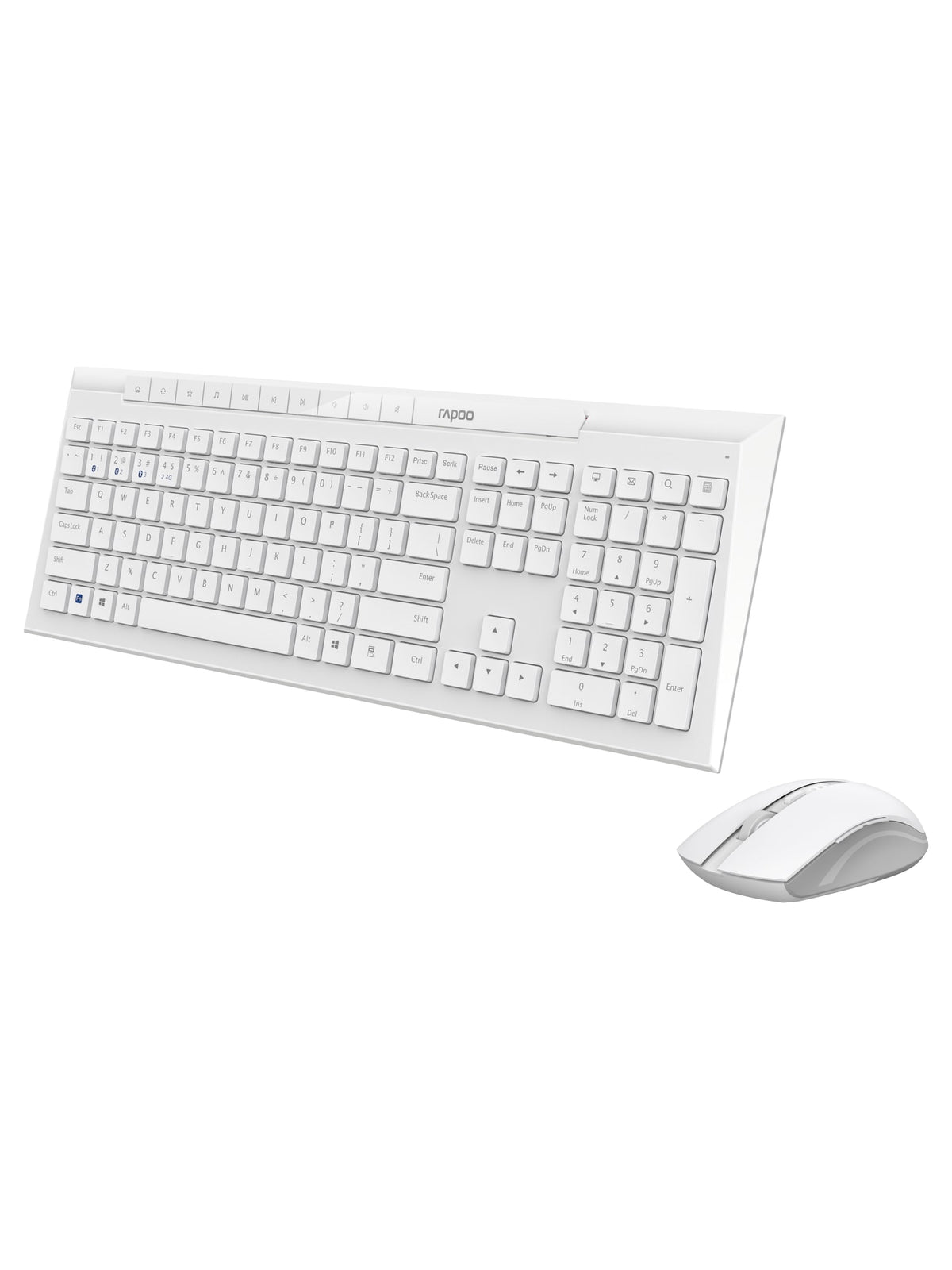 Rapoo 8210M Multi-Mode Wireless Keyboard & Mouse Combo, Bluetooth + 2.4 GHz - White - view 6