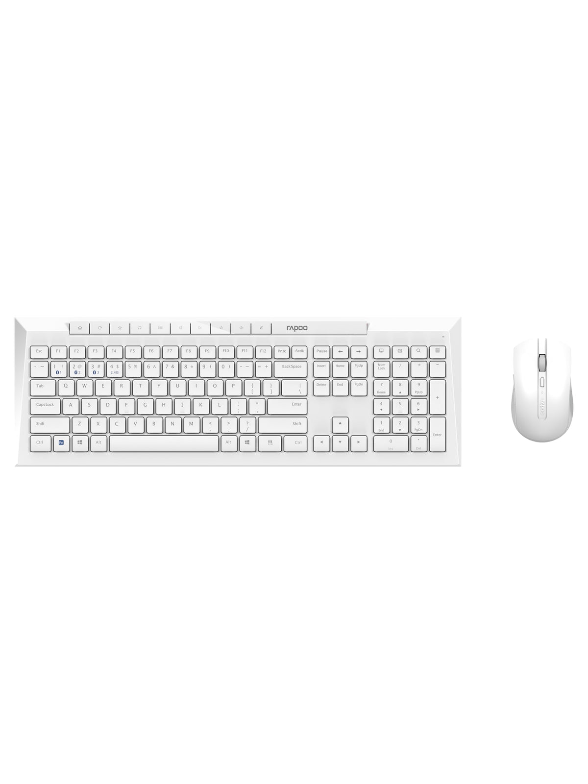Rapoo 8210M Multi-Mode Wireless Keyboard & Mouse Combo, Bluetooth + 2.4 GHz - White - view 8