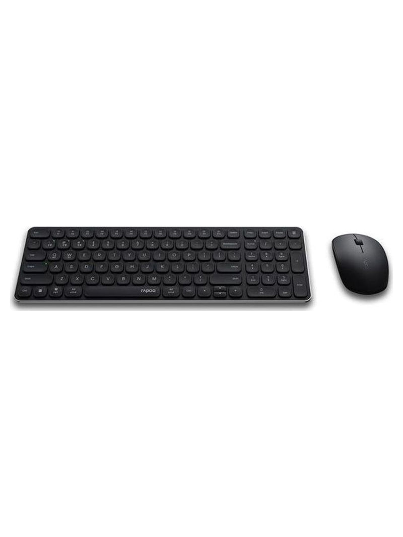 Rapoo 9320M Ultra-Slim Multi-Mode Wireless Keyboard & Mouse Combo, Aluminium - Black - view 2