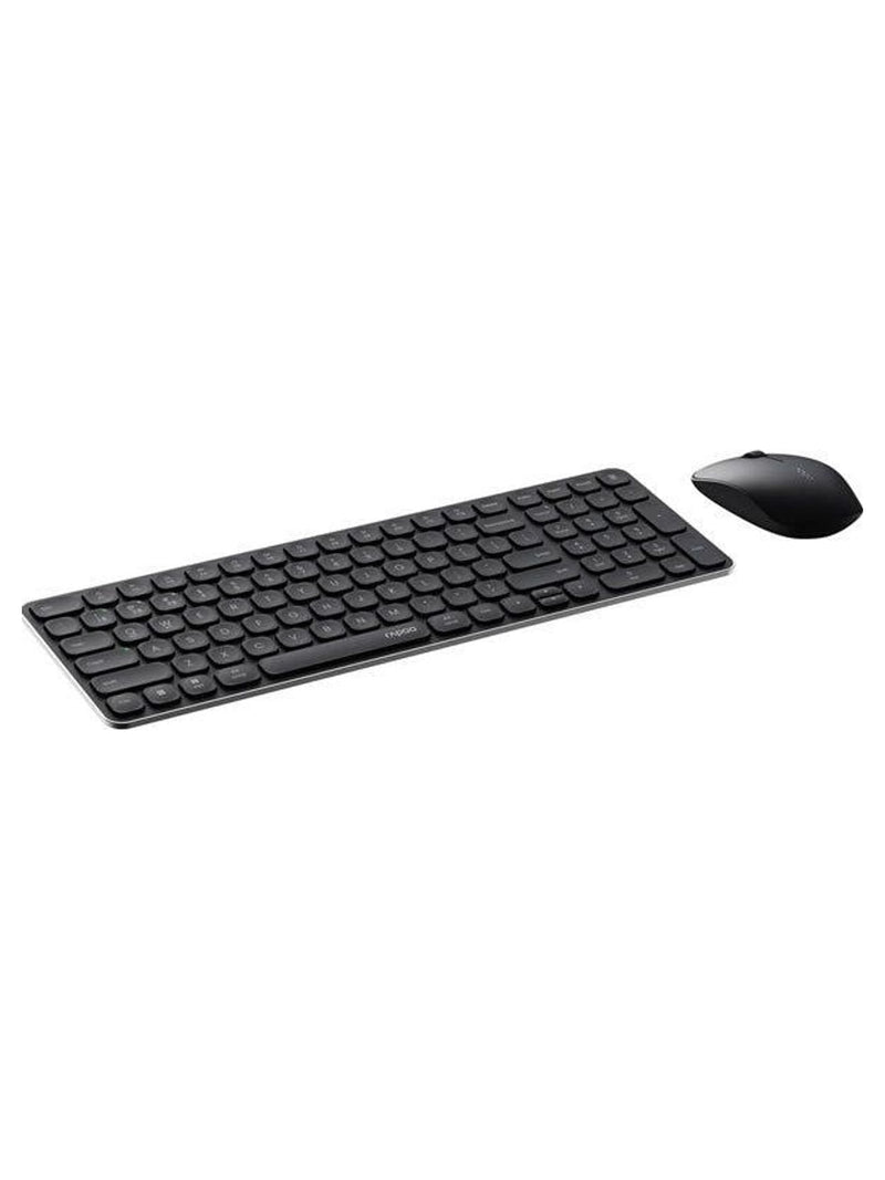 Rapoo 9320M Ultra-Slim Multi-Mode Wireless Keyboard & Mouse Combo, Aluminium - Black - view 3