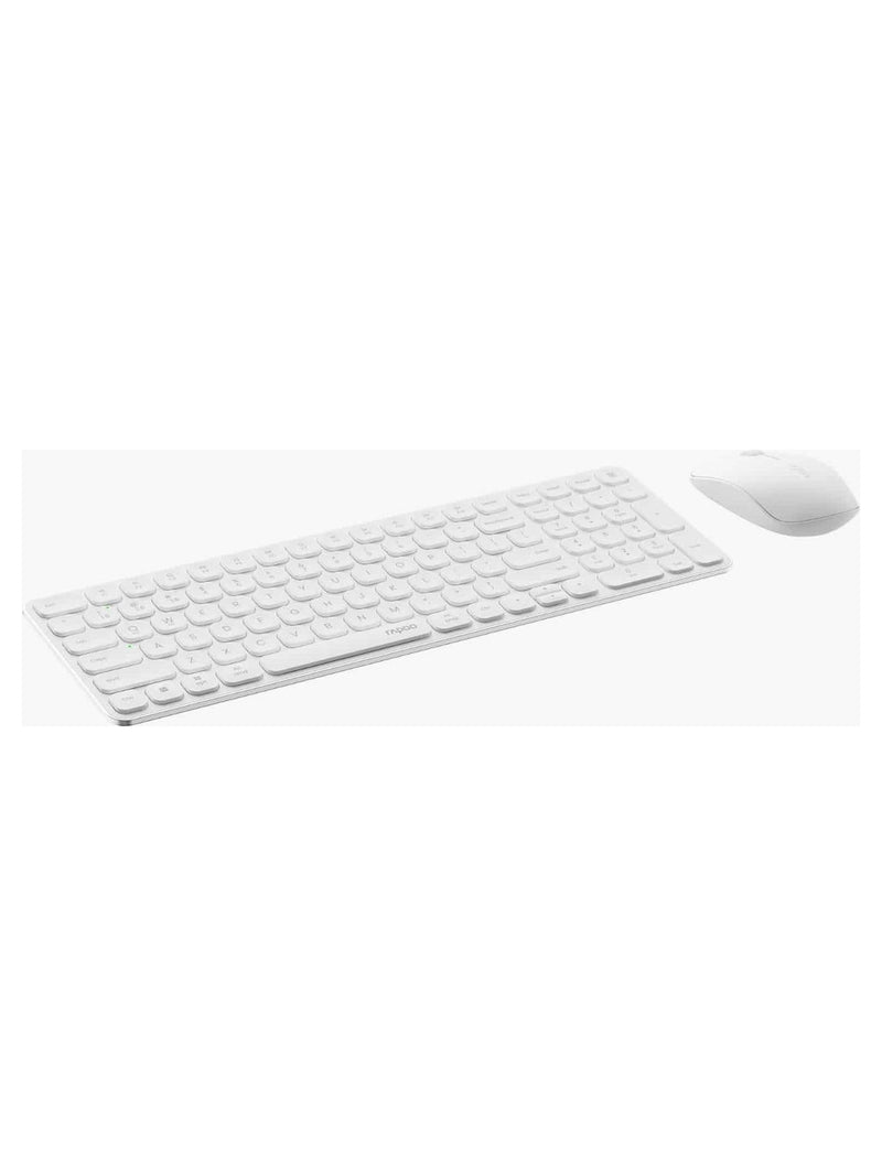 Rapoo 9320M Ultra-Slim Multi-Mode Wireless Keyboard & Mouse Combo, Aluminium - White - view 5