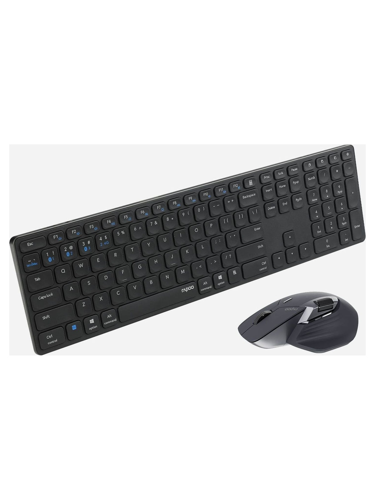 Rapoo 9560M Multi-Mode Wireless Ultra-Slim Keyboard & Ergonomic Mouse Combo, Rechargeable - view 2