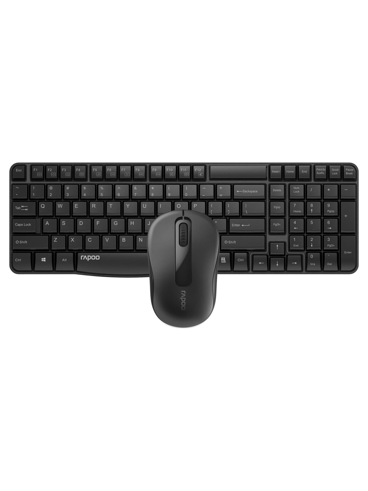 Rapoo X1800S Wireless Keyboard & Mouse Combo, 2.4 GHz, Compact 104-Key
