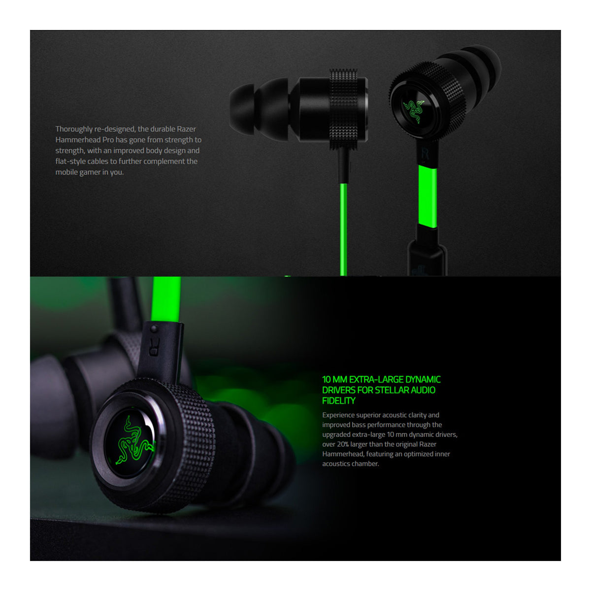 Razer Hammerhead V2 Analog In-Ear Music & Gaming Headphones - view 2