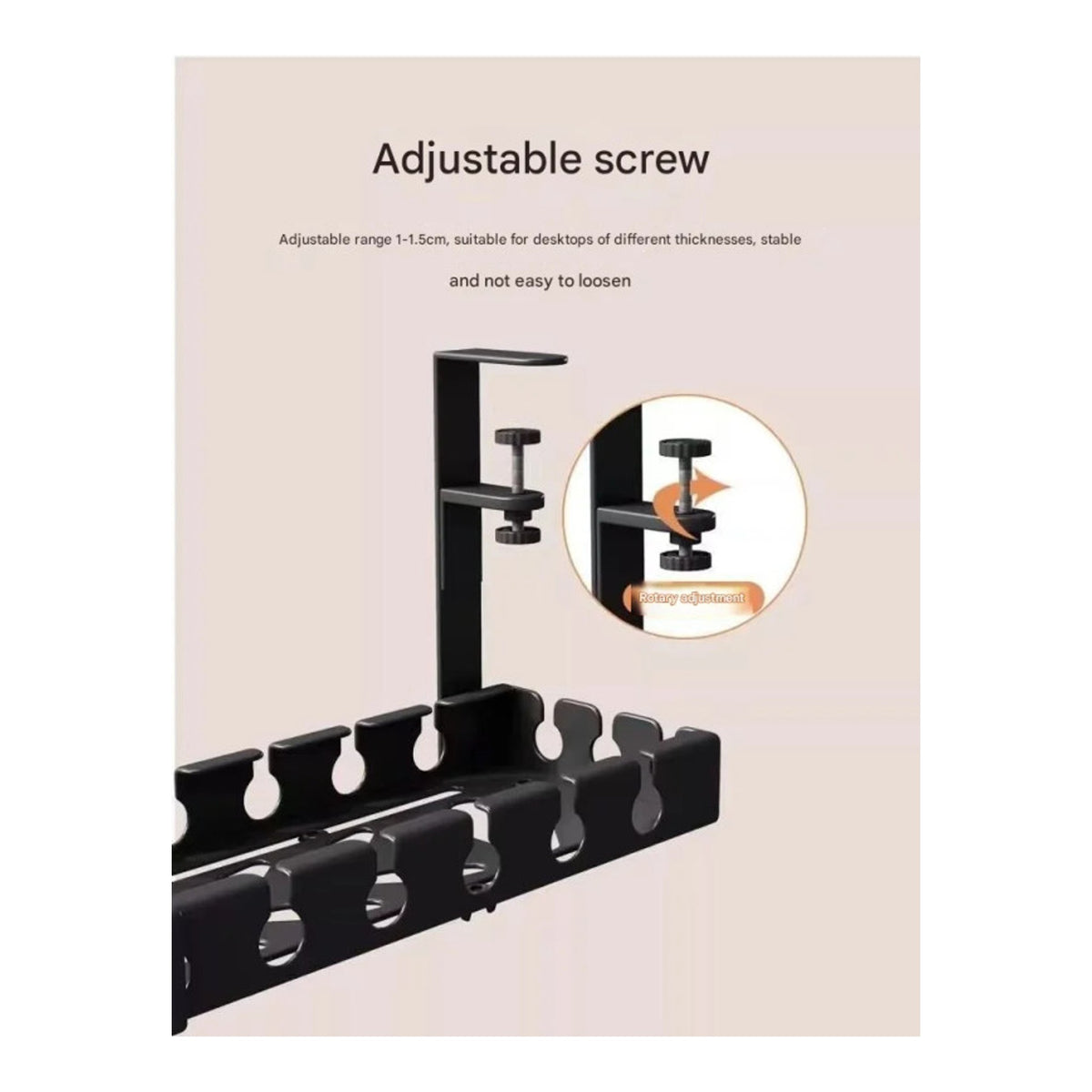 Retractable under-desk cable organizer / cable management tray - view 6