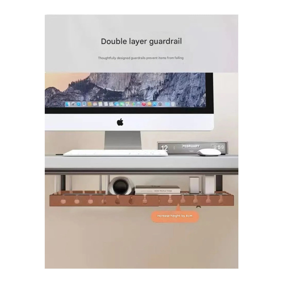 Retractable under-desk cable organizer / cable management tray - view 7