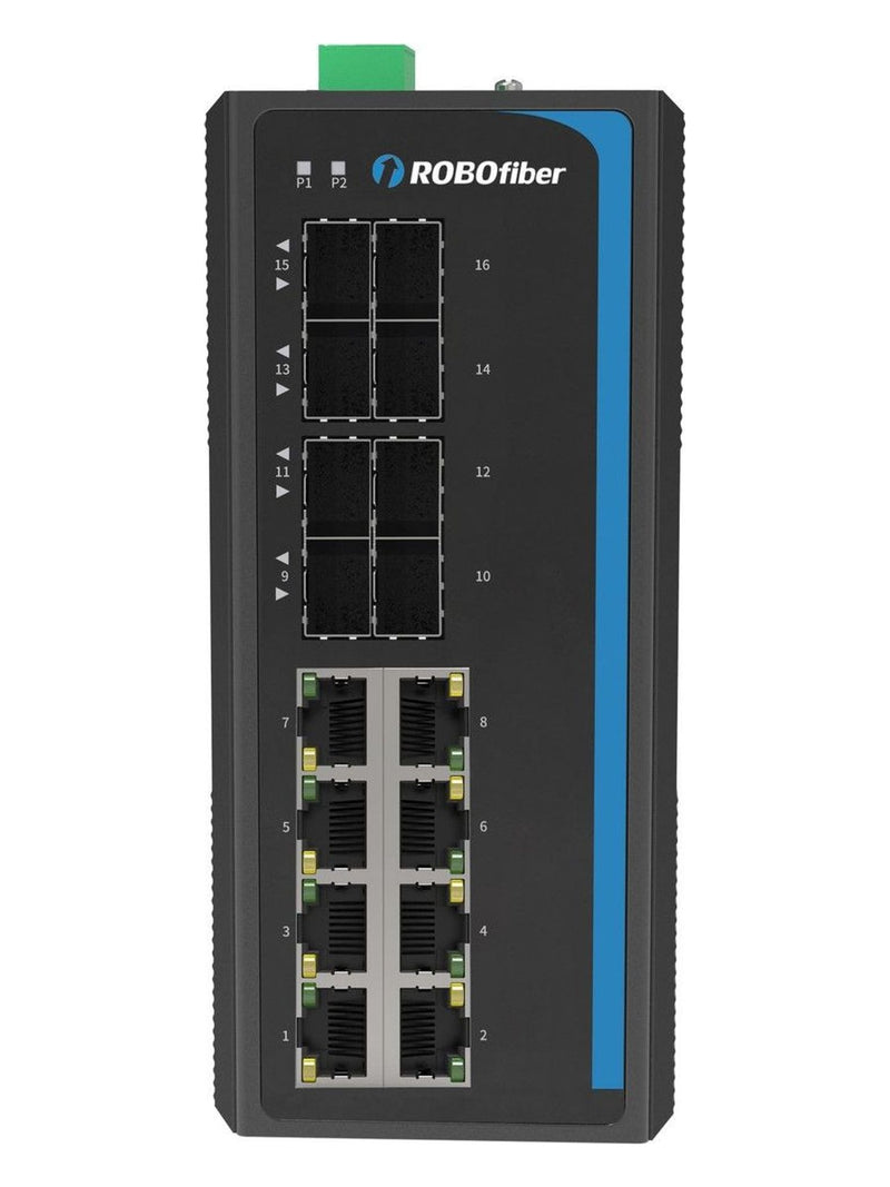 RoboFiber Industrial Gigabit PoE Fiber Switch - view 3