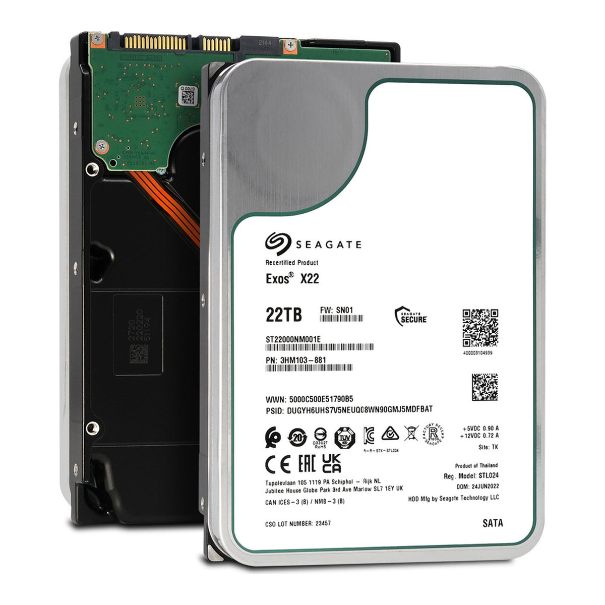 Seagate Exos X22 22TB 3.5" SATA Enterprise Hard Drive - view 3