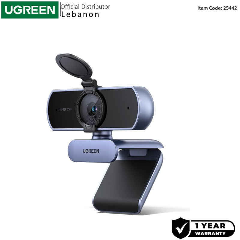 UGREEN 2K (1080P) Autofocus Webcam 4MP, Dual Noise Cancelling Mics, Privacy Cover, for Streaming & Video Calls - view 2