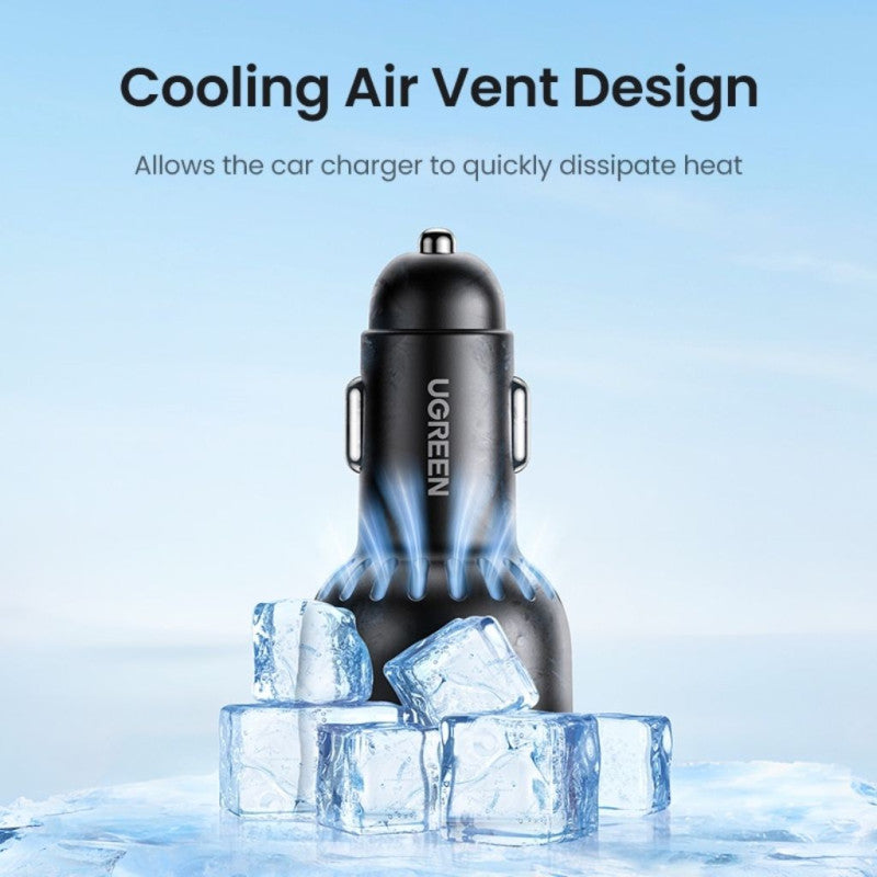 UGREEN 75W 3 Ports Fast Car Charger, for Phones, Tablets, Ipads, Laptops & MacBooks - view 6