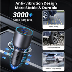 UGREEN 75W 3 Ports Fast Car Charger, for Phones, Tablets, Ipads, Laptops & MacBooks - view 4