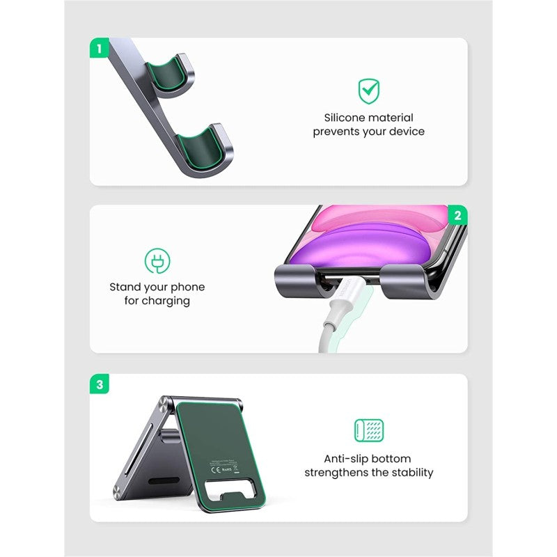 UGREEN Aluminum Alloy, Multi-Angle Stand Support Phone and Tablet Up to 7.9", Durable Structure, Stable & Reliable - view 9