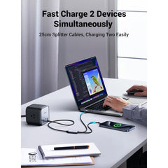 UGREEN USB-C to 2 * USB-C 100W Braided Cable & Aluminum Body - view 3