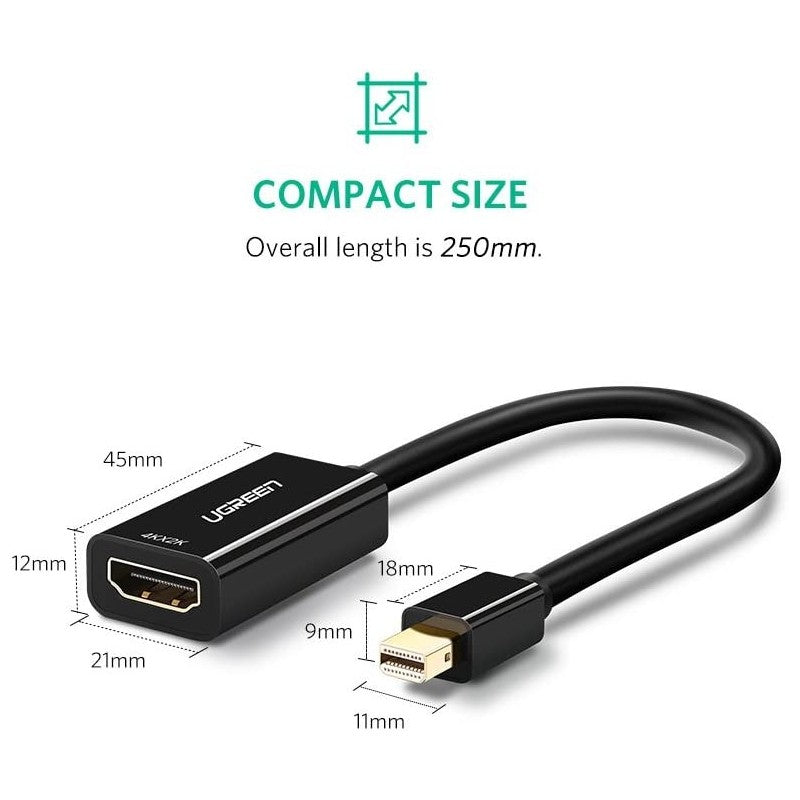UGRREN Thunderbolt 2.0 4K Mini Display Port Male to HDMI Female Converter - view 7