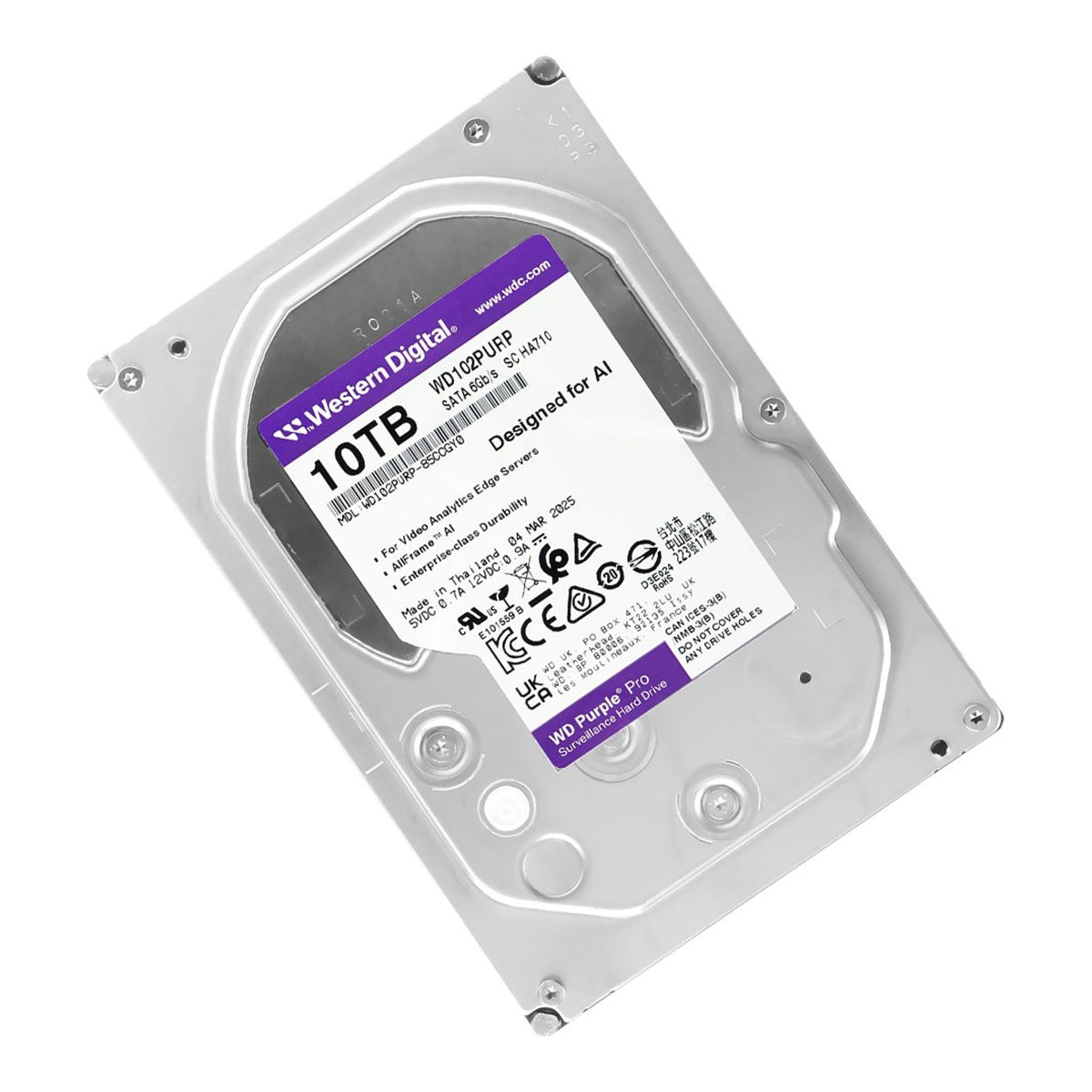 WD Purple Pro 10TB 3.5" SATA Smart Video Hard Drive - view 3